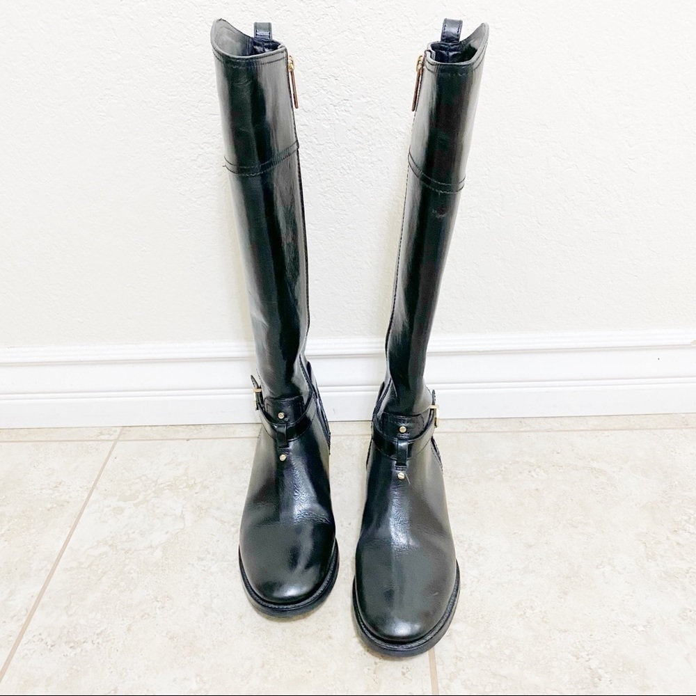 Tory Burch Brita black leather riding boots size 5.5 - Picture 9 of 12